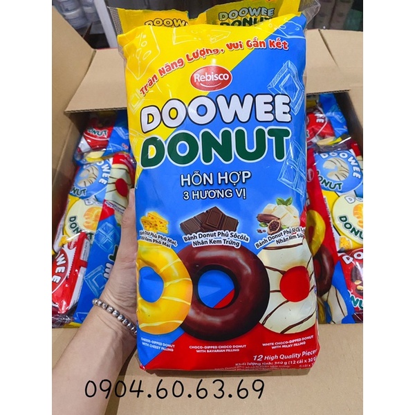 Bánh DOOWEE DONUT 3 Hương Vị ( 360g 12 cái x 30g)