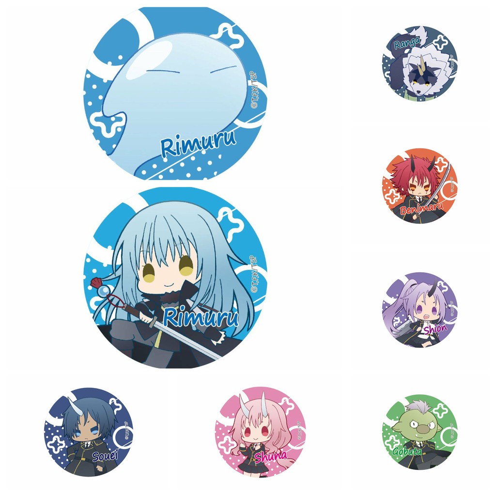 (NỀN SAO) Huy hiệu IN HÌNH Tensei-shitara Slime datta Ken Lúc đó tôi đã chuyển sinh thành Slime anime chibi dễ thương