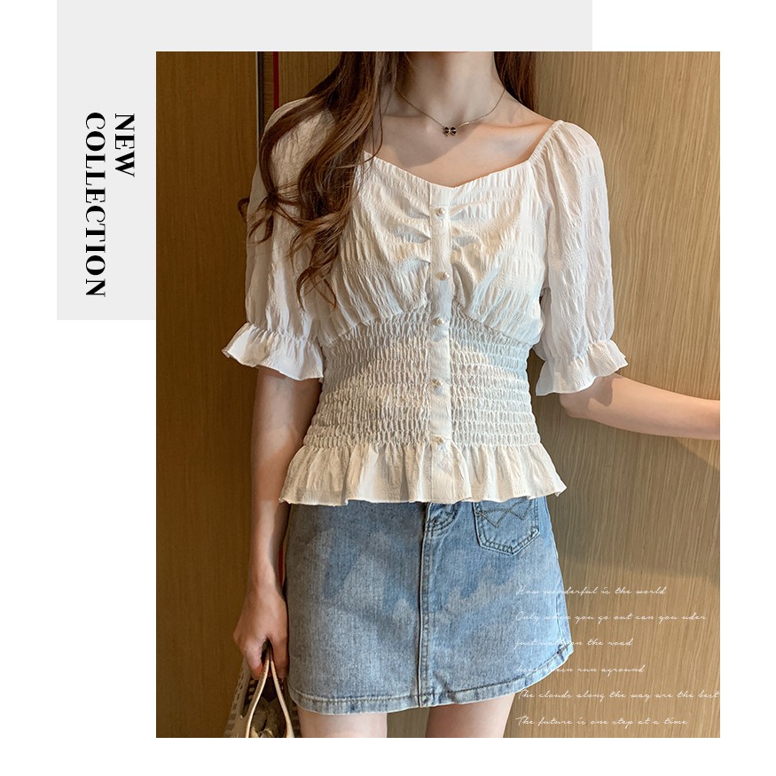 Áo Peplum Tay Ngắn Nhã Nhặn