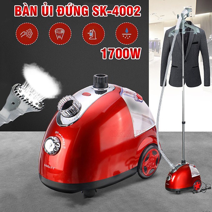 Bàn Là Ủi Hơi Nước Cây Đứng Sokany Công Suất Cao 1700W Phù Hợp Với Mọi Loại Quần Áo Và Vải