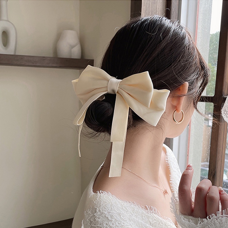 Kẹp Tóc Hình Nơ Màu Đen Phong Cách Hàn Quốc Dễ Thương