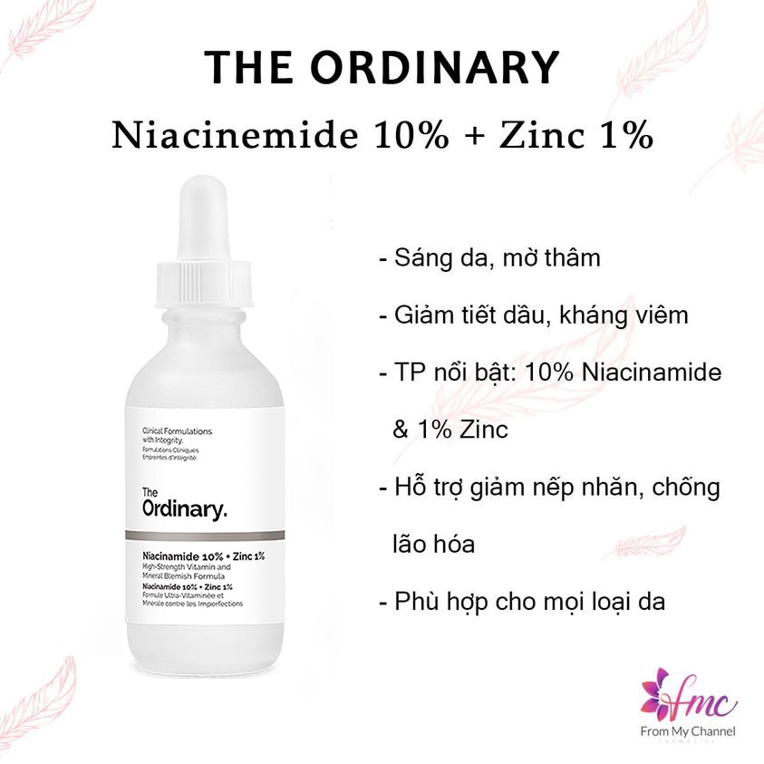 The Ordinary Niacinamide 10% + Zinc 1% - Tinh chất ngừa mụn, ngừa thâm 30ml