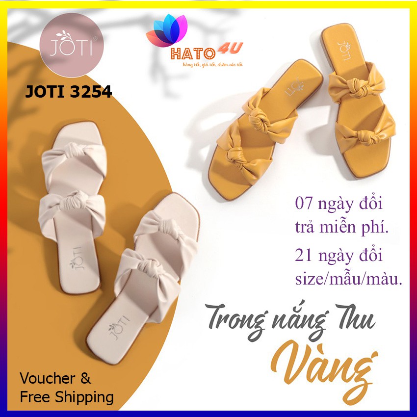 Dép Thời Trang Nữ JOTI Claire 3254VN0 2020 - Quai Nơ Trẻ Trung Cá Tính Đế Bằng - Mang Dạo Phố Đi Biển