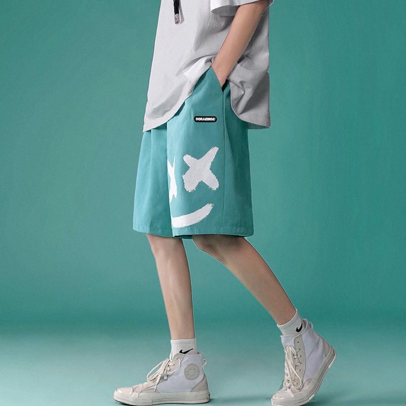 Quần Đùi Unisex Hình Mặt Cười - Quần Short Nam Nữ Có Dây Rút - Chất Liệu Kaki cao cấp