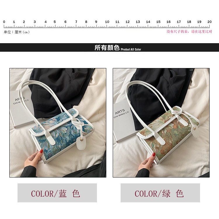 Túi đeo dưới cánh tay Dáng Vuông Nhỏ In Hoa Thời Trang Mùa Hè Cho Nữ 2021