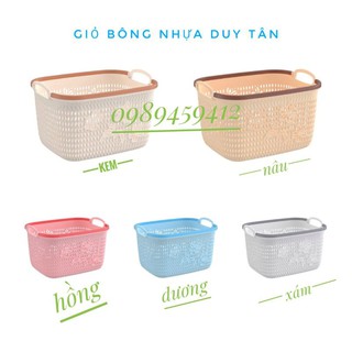Giỏ bông nhựa Duy Tân_có tai xách