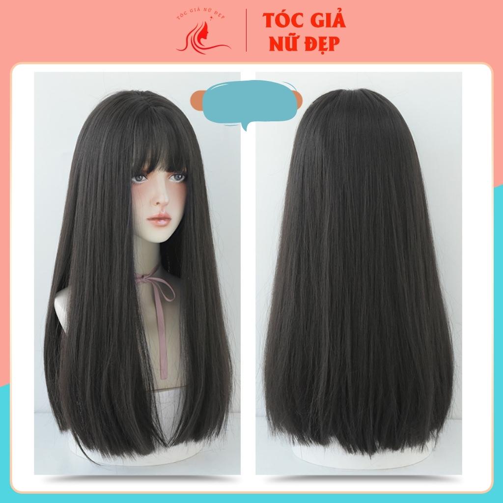 Tóc giả nữ nguyên đầu thẳng đuôi ngang, z7007, tặng kèm lưới wig