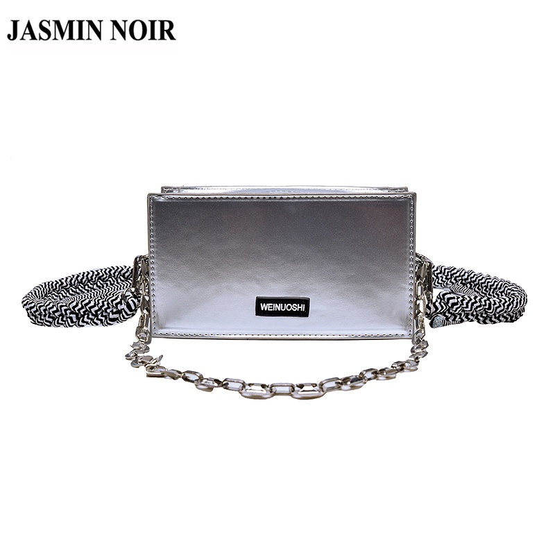Túi đeo chéo JASMIN NOIR da PU phối dây xích thiết kế nhỏ gọn thời trang cao cấp cho nữ