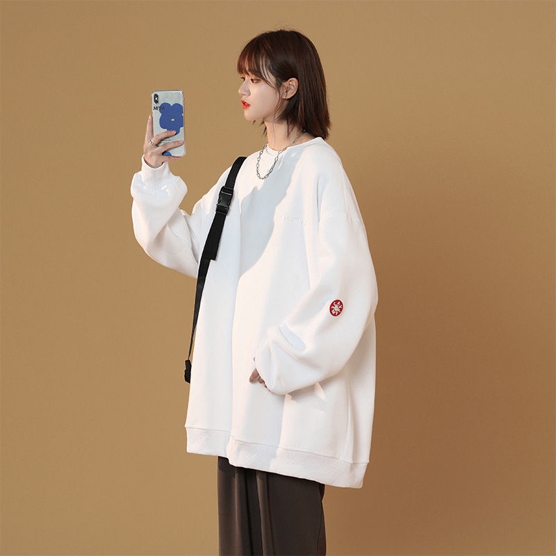 Áo Sweater Mỏng Tay Dài Cổ Tròn Dáng Rộng Thời Trang Mùa Thu Dành Cho Nữ | BigBuy360 - bigbuy360.vn