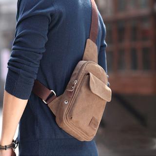 Wemitom Chest Travel Bag Walking Through Body Messenger Casual Shoulder Solid Men Canvas Bags Handbags