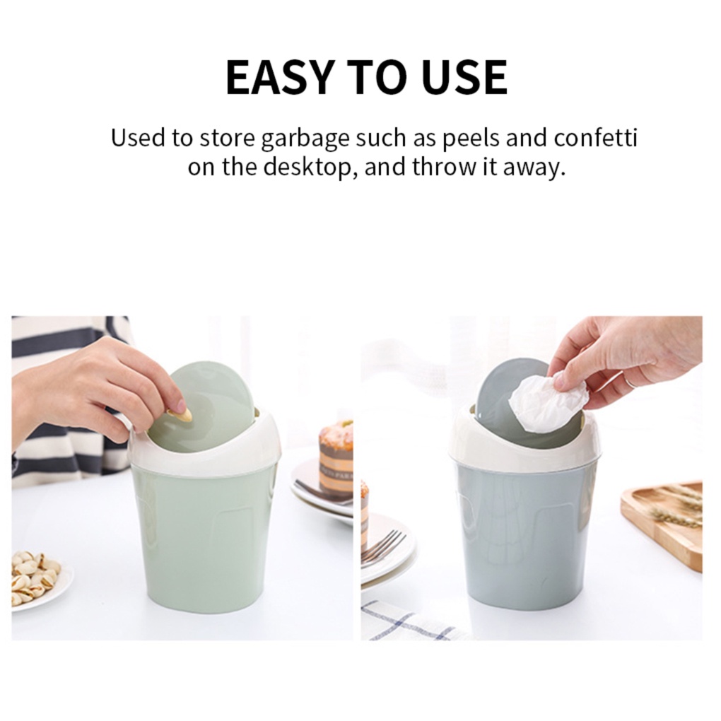 Thùng rác để bàn nắp lật bằng nhựa nhỏ gọn cho phòng khách gia đình