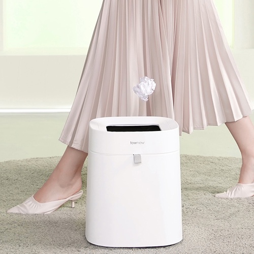 Thùng rác tự động Townew T Air Lite 16.6L (Trắng) tự động đóng gói thay túi rác - BH 6 Tháng