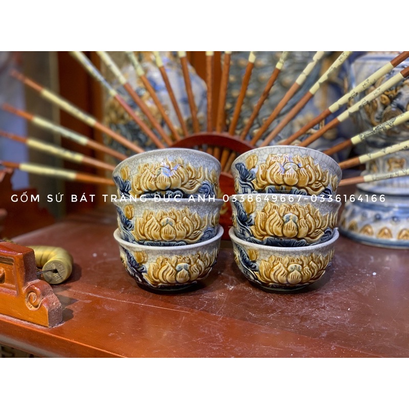 bát cúng men rạn nổi