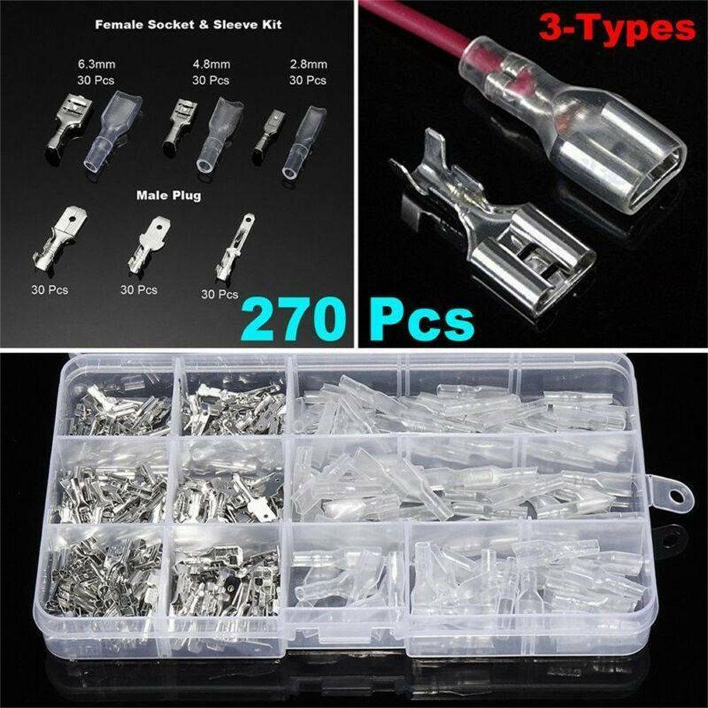 Set 270 Đầu Nối Dây Điện Cách Nhiệt 2.8 / 4.8 / 6.3mm