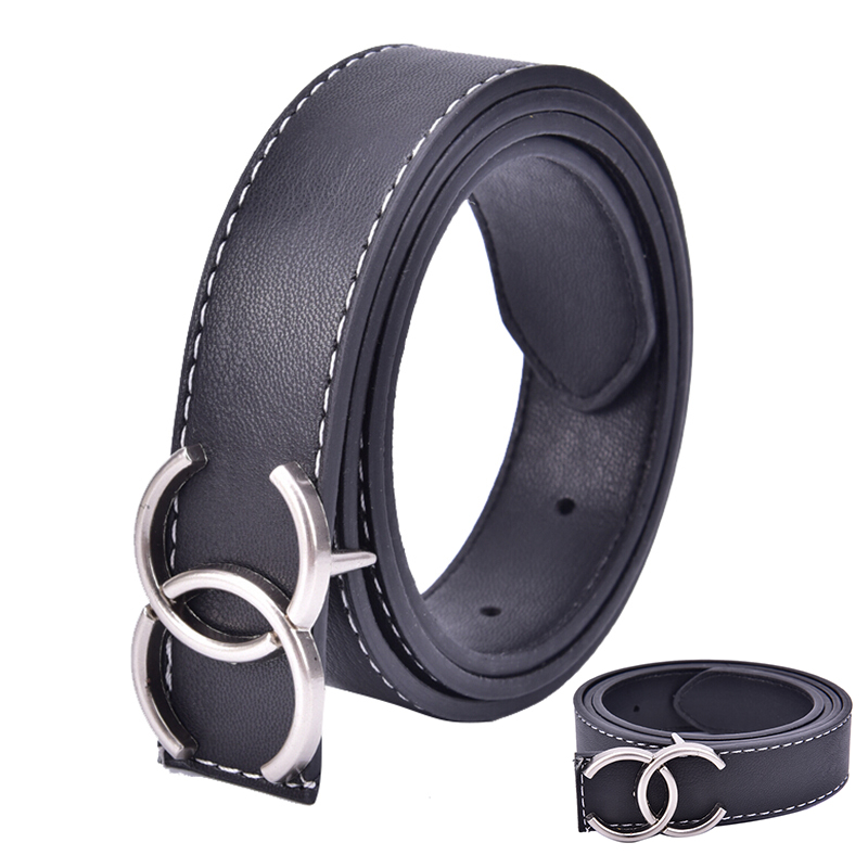 【dayday】Ladies Women's Fashion Metal Double C Pin Buckle Waist Belts Leather W