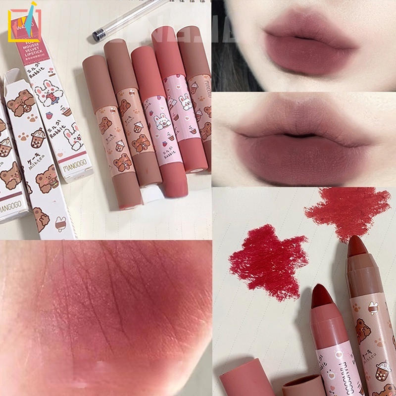 Son Môi Chống Thấm Nước Không Phai In Họa Tiết Chú Gấu/Thỏ Dễ Thương