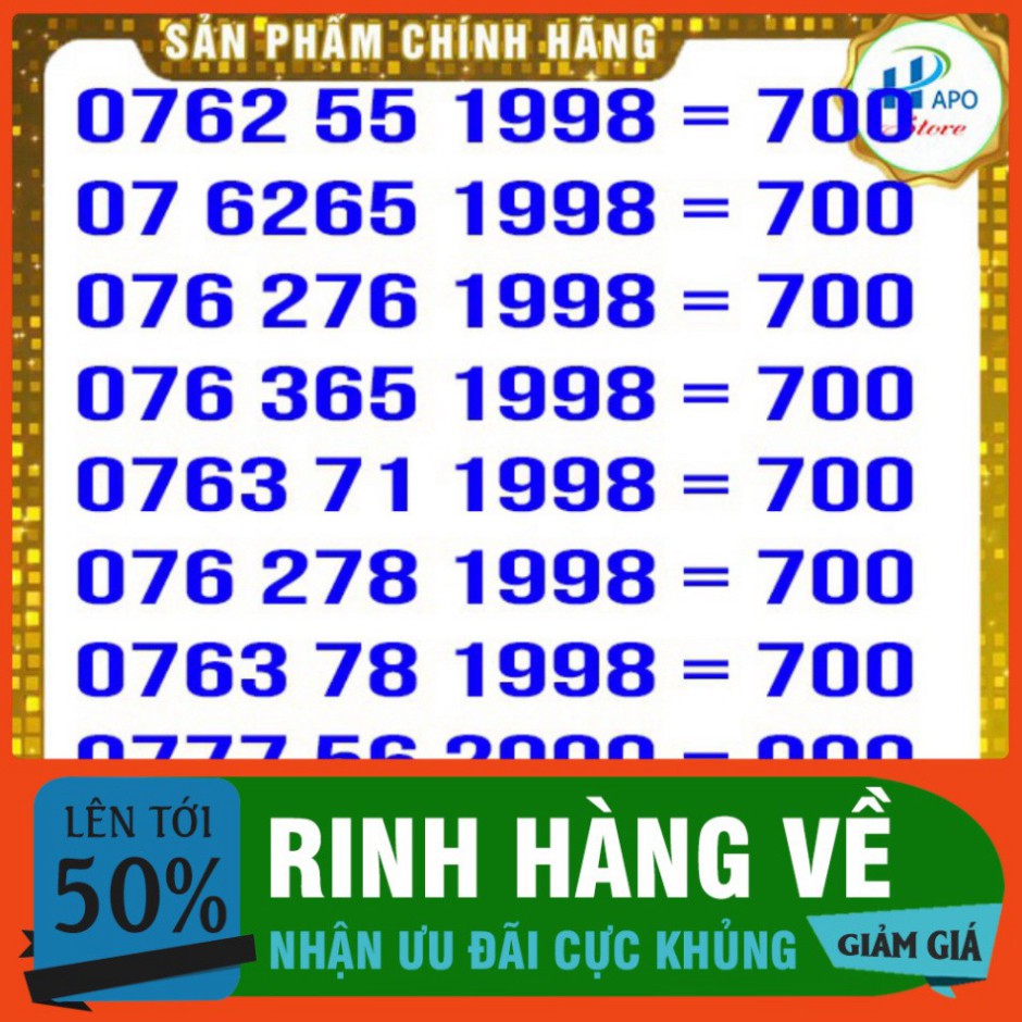 TUẦN LỄ SALE SIM NĂM SINH GIÁ RẺ TRẢ TRƯỚC MOBIFONE 2 - SIM SỐ ĐẸP - HAPO STORE @@