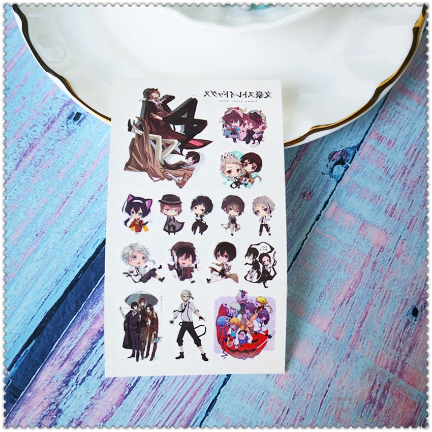 Miếng dán hình xăm tạm thời mini nhân vật anime Bungo Stray Dogs chống thấm nước