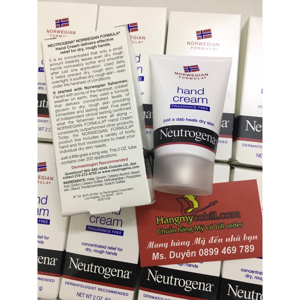 (có bill nhập)KEM DƯỠNG DA TAY NEUTROGENA _ Neutrogena Norwegian Formula Dry Hand Cream, Fragrance-Free