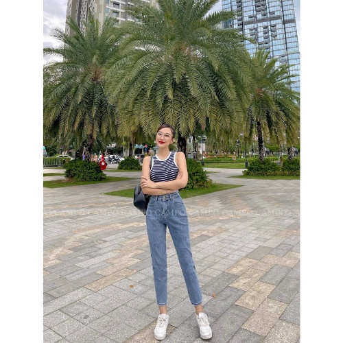 Quần bò dáng boy Campo ghi đá quần jeans co giãn 4 chiều siêu đẹp