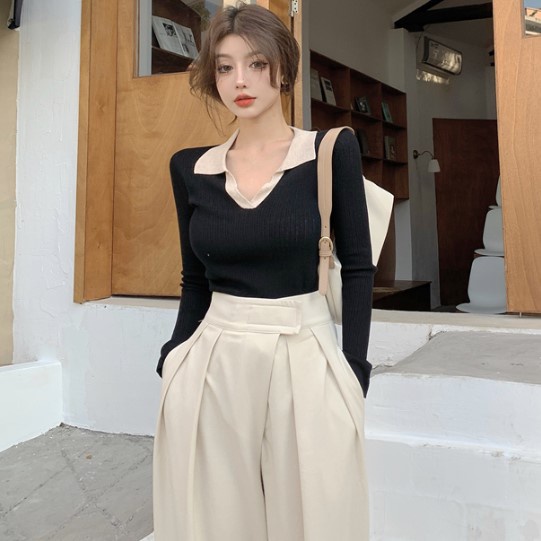 NRVP Áo Sweater Dài Tay Phong Cách Hàn Quốc Sành Điệu Dành Cho Nữ