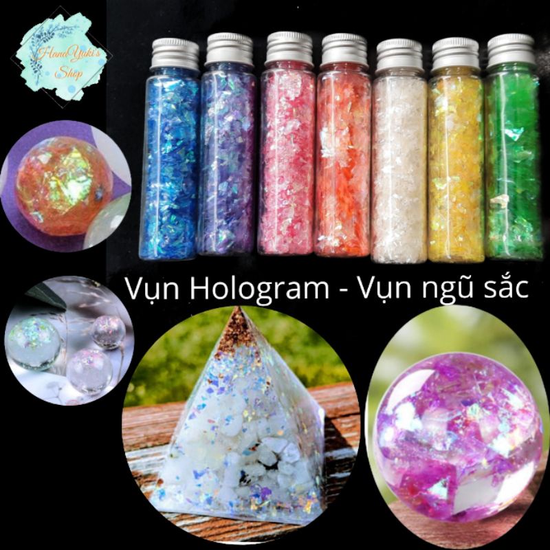 Chai 30ml màu hologram - ngũ sắc lấp lánh lung linh sử dụng Resin Handmade cực đẹp