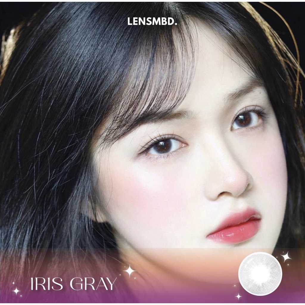 LENS KÍNH ÁP TRÒNG MÀU XÁM TRONG TỰ NHIÊN IRIS GRAY LENSMBD.