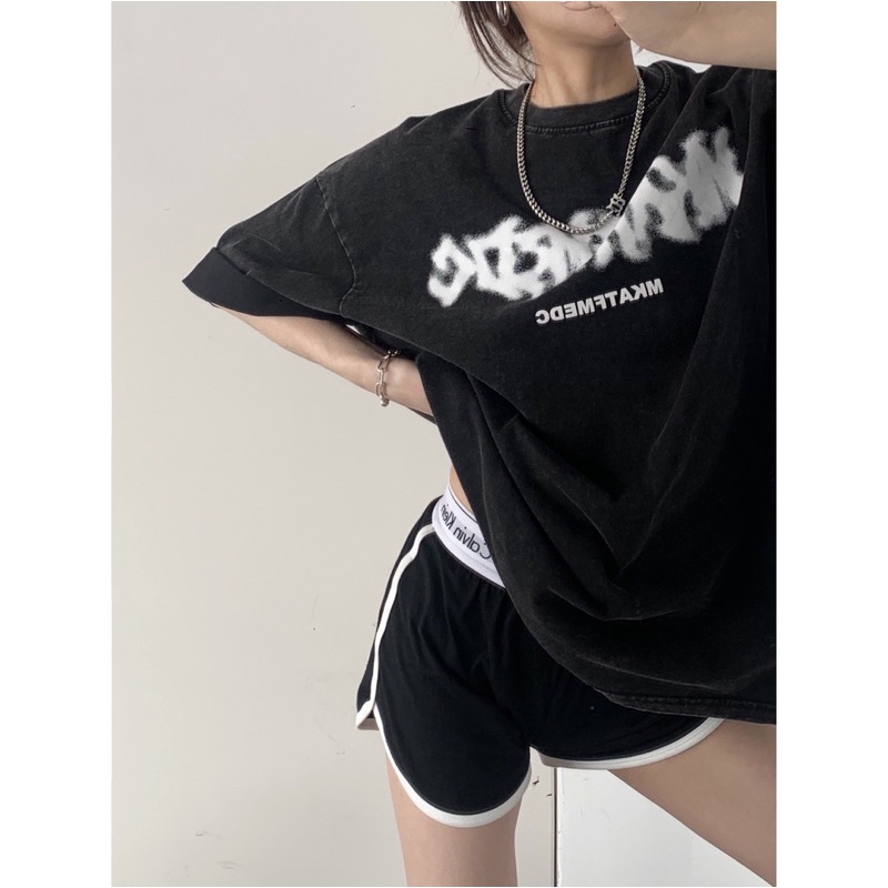 Áo phông denim wash MEDC chính hãng form rộng unisex nam nữ