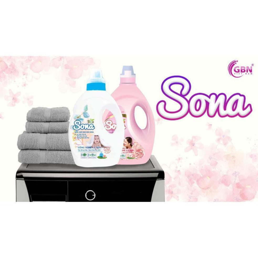 [SIÊU ƯU ĐÃI] Nước Giặt Xả 2 Trong 1 Sona Hương Comfort & Hương Anh Đào 1.8kg, Lưu Hương Bền Lâu, Không Kích Ứng Da