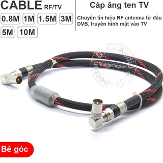 Dây anten TV 2 đầu vuông góc DIY 0.8M đến 5M - Cáp angten TV Đầu thu DVB