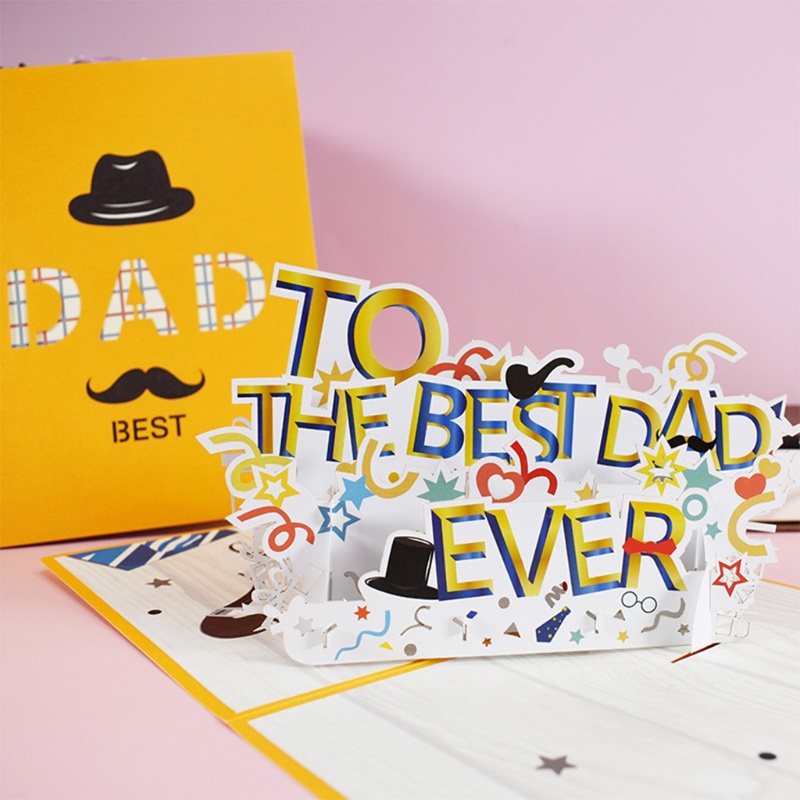 ZUO   3D Pop-Up to the Best Dad Ever Greeting Card for Happy Birthday Father's Day Wedding Kids Baby Shower
