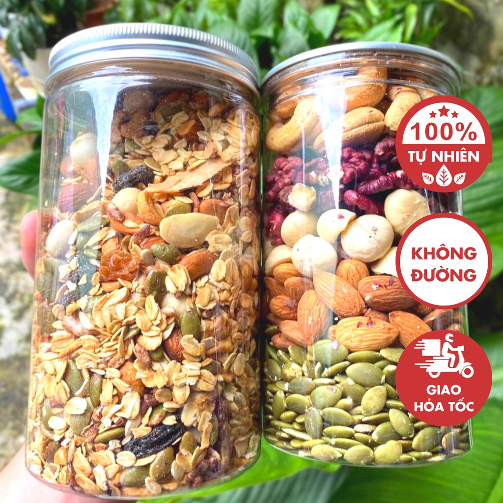 Granola Siêu Hạt TPN ngọt tự nhiên, không đường, hạt dinh dưỡng ăn kiêng tập gym, goya, cho bà bầu