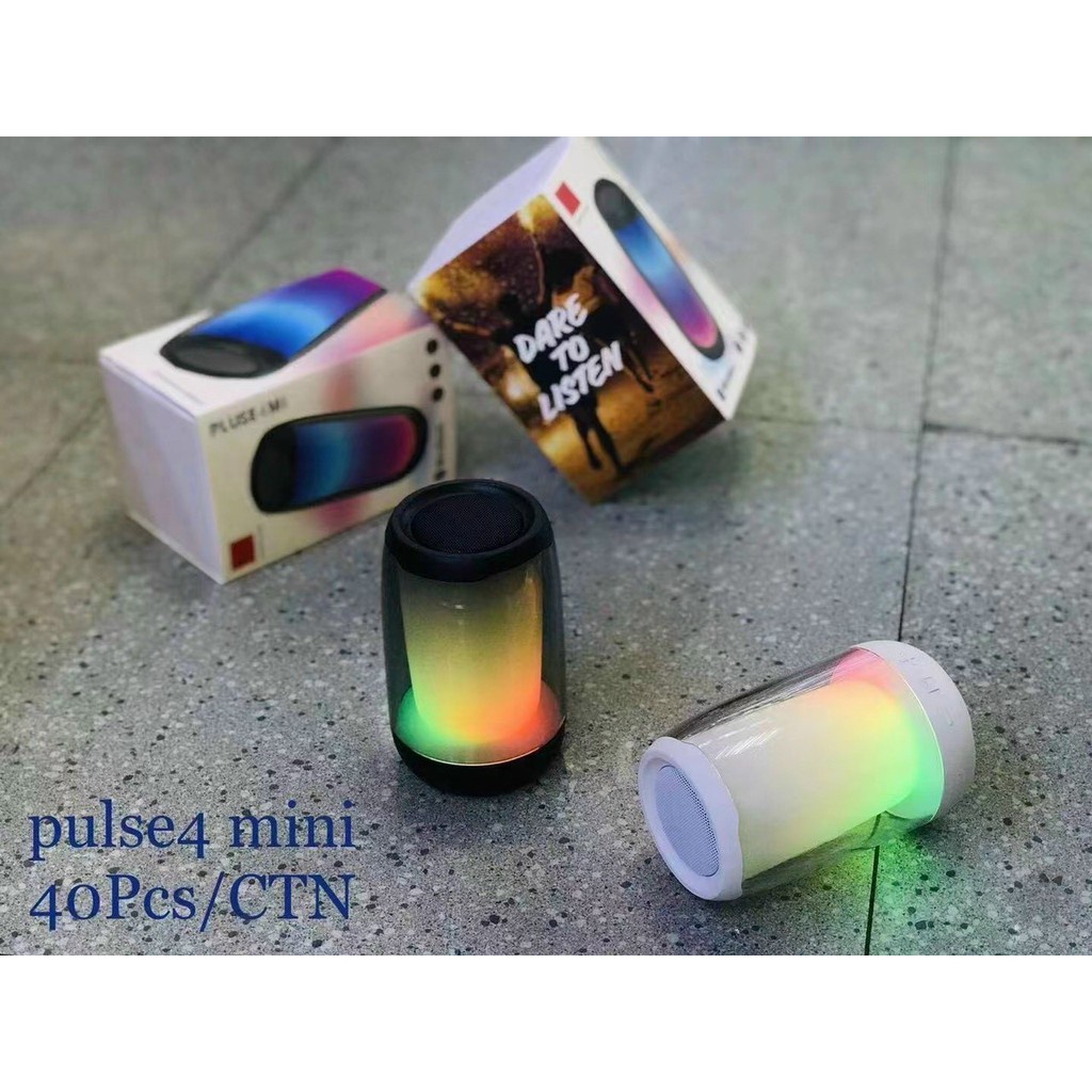 Loa bluetooth Pulse4 Mini, Đèn Led 360-Loa Sub Đọc Lập-Âm Thanh Tuyệt Đỉnh-Đèn Led 7 Chế Độ-Bảo Hành 3 Tháng