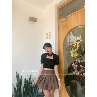 ÁO CROPTOP CỔ SƠ MI ULZZANG (ảnh thật/video)