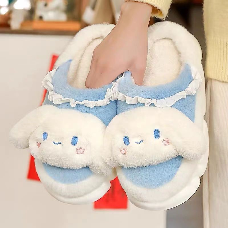 Dép Bông Đi Trong Nhà Đế Dày Giữ Ấm Mùa Đông Cho Nữ
