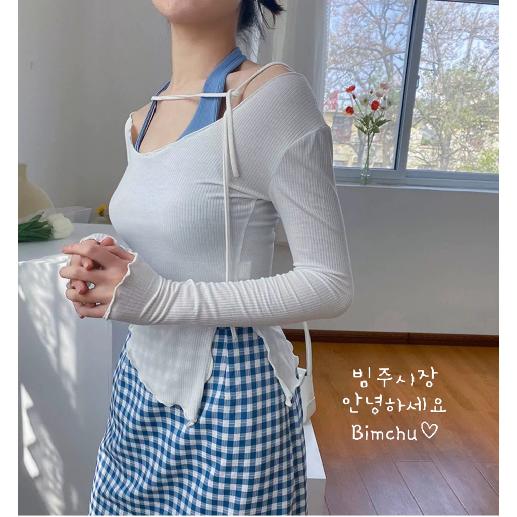 Áo Len Mỏng Dài Tay Xẻ Tà Nữ Tính Chất Mềm Mại Phong Cách Hàn Quốc - S65 | BigBuy360 - bigbuy360.vn