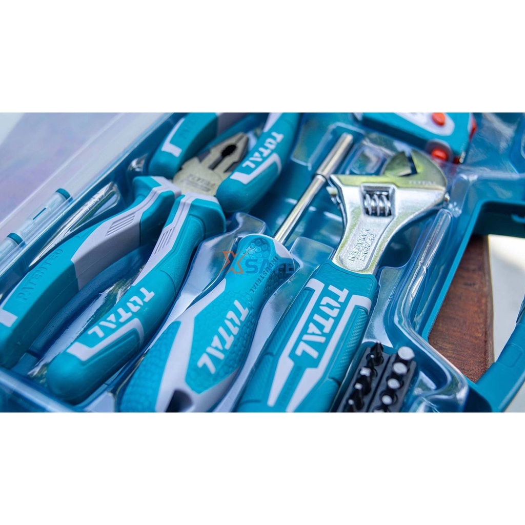 Bộ dụng cụ cầm tay 25 chi tiết TOTAL THKTHP90256 mạ chrome chắc chắn, chịu lực, chịu nhiệt tốt - chính hãng