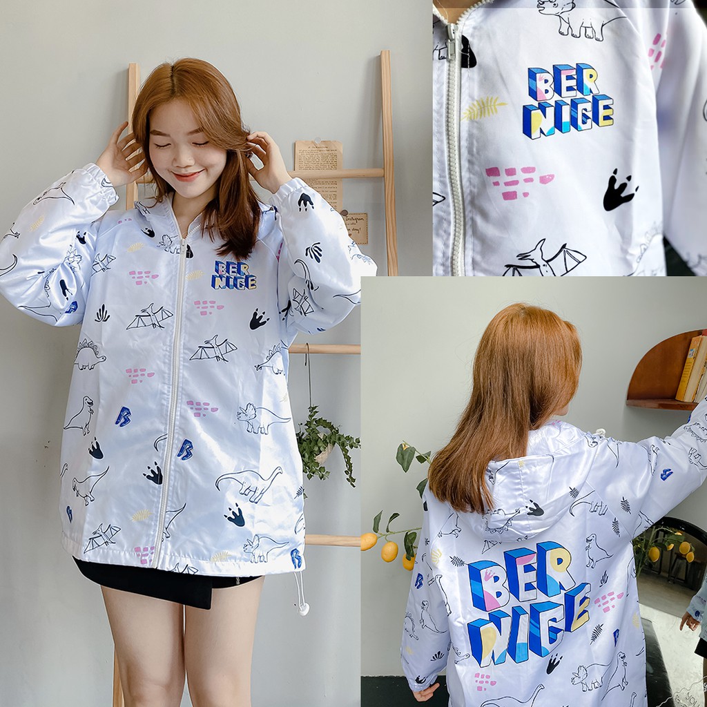 Áo khoác Bernice Khủng Long màu Trắng (Jacket Bernice Dinosaur - White)