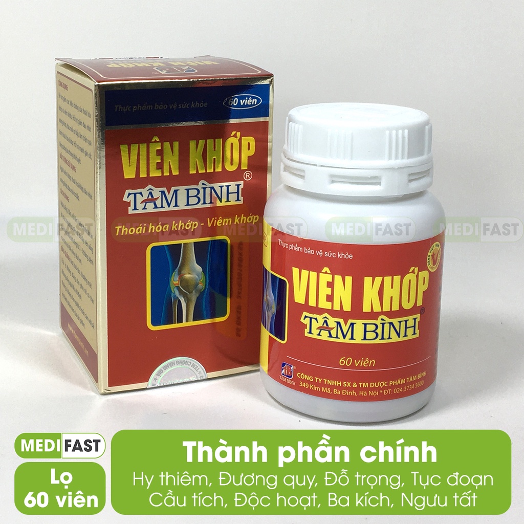 Viên Khớp Tâm Bình - Hộp 60 viên - Hỗ trợ giảm thoái hóa khớp từ thảo dược