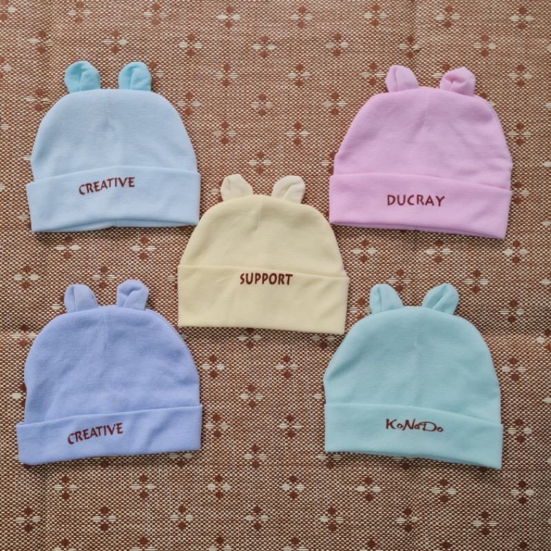Mũ sơ sinh cho bé cotton 2 lớp cho bé yêu