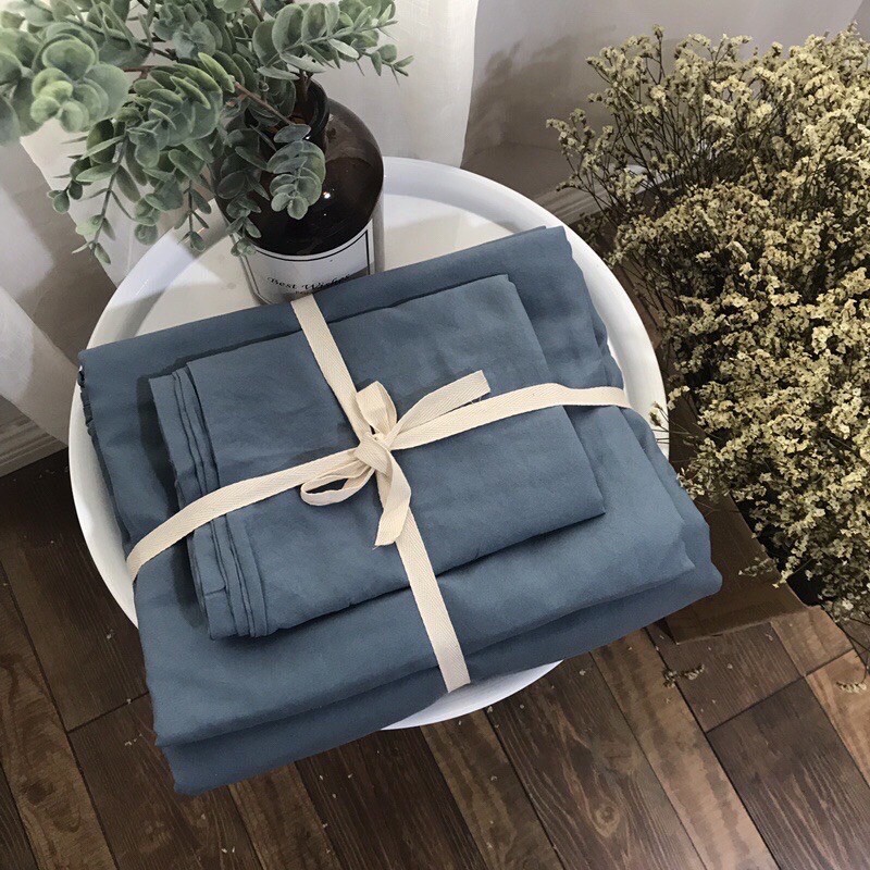 Bộ chăn ga Đũi trơn - Taci House