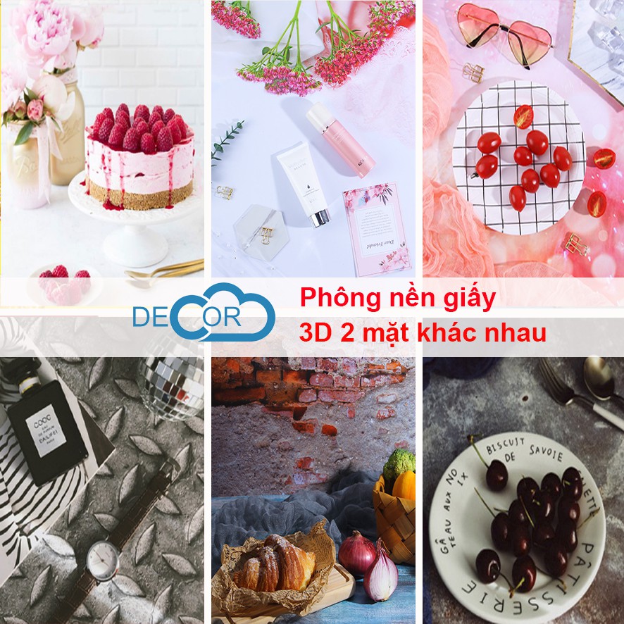 PHÔNG NỀN GIẤY CHỤP ẢNH SẢN PHẨM 2 MẶT 3D, CHỤP ẢNH ĐỒ ĂN, THỨC UỐNG, GIÀY DÉP, QUẦN ÁO - Sky Decor