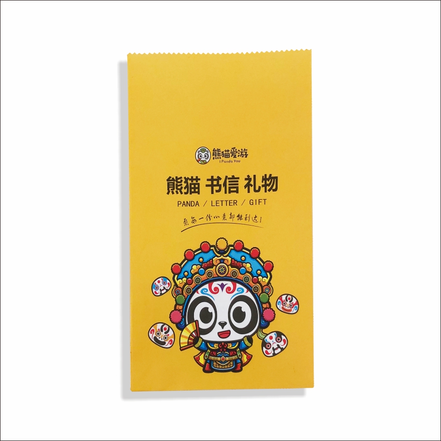 Panda Creative Shop Chengdu Featured Sichuan Opera White Card Handbag White Cowhide Flat Mouth Gift Bag Gift Bag