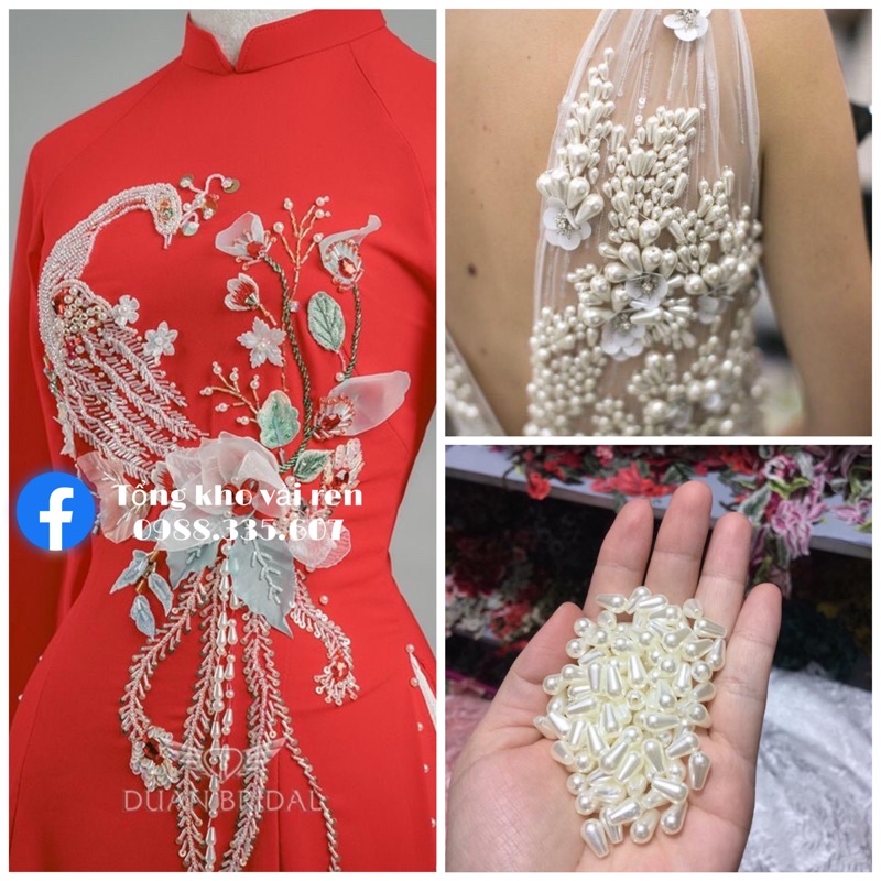 Hạt trai giọt nước cao cấp đính áo váy,làm phụ kiện tóc,hanmade