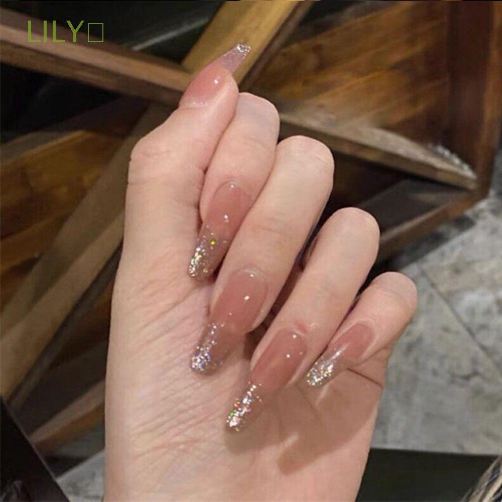 Set 24 móng tay giả có thể tháo rời dạng nhấn màu sắc xinh xắn tùy chọn