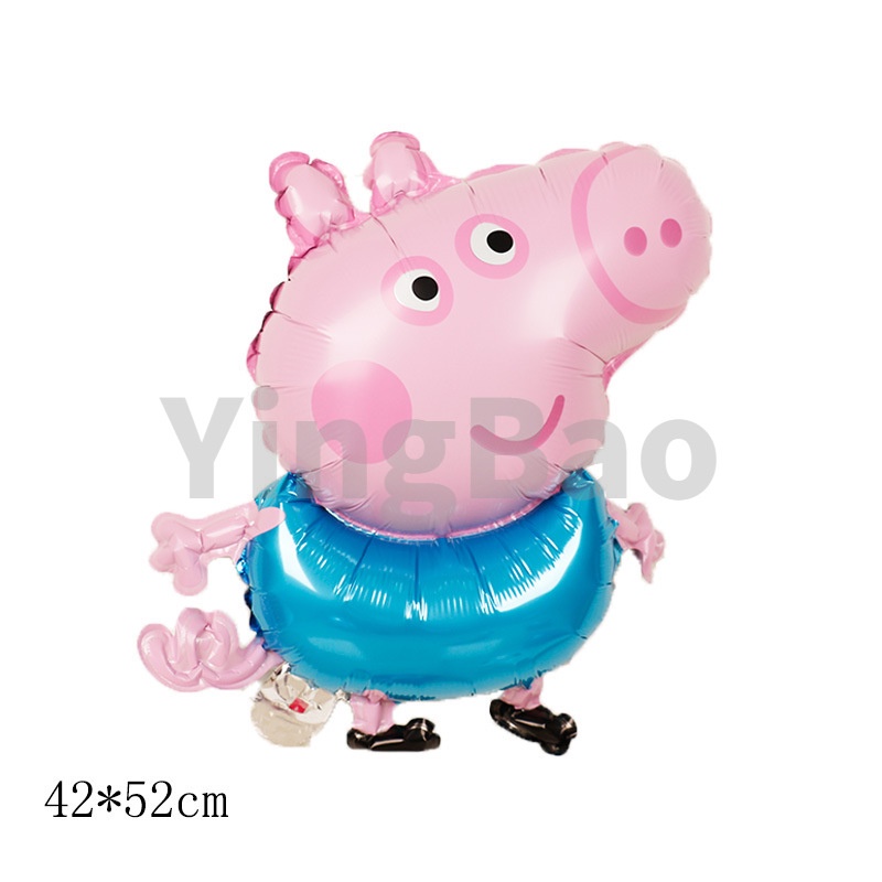 Set 5/8 Bong Bóng Lá Nhôm Hình Chú Heo Đáng Yêu Trang Trí Tiệc Sinh Nhật Cho Bé