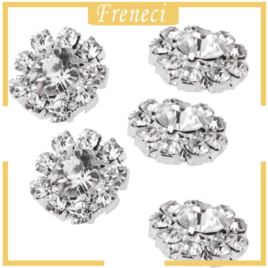 Bộ 10 Nút Áo Hình Hoa Đính Đá 16mm DIY