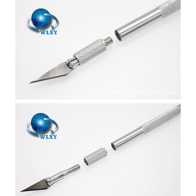 Dao cắt bột nail chuyên dụng -dao cắt bột nail inox tặng kèm 5 lưỡi dao thay thế