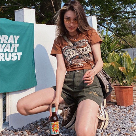 ◄✘Áo Thun 100% Cotton Nguyên Chất Ngắn Tay Phong Cách Âu Mỹ Thời Trang Mùa Hè 2022