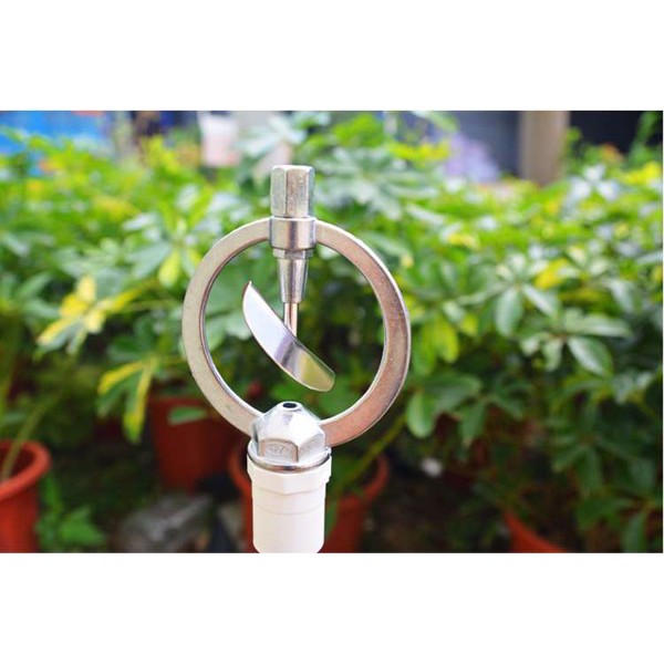 Đầu phun tưới tự xoay 360 độ bằng inox, gắn ren 21